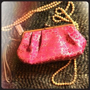 Pink Coach Clutch Wristlet